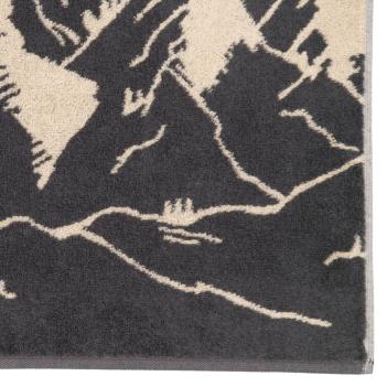 Полотенце махровое с изображением гор и вершины Горы 50х100 Cawo Alpenchic Edition Berge 6269 73 - Темно-серое