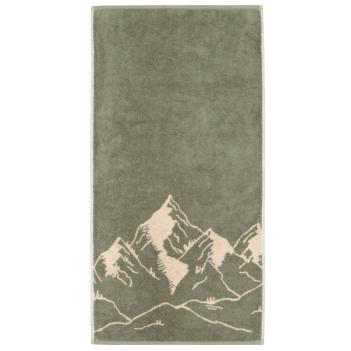 Полотенце махровое из Германии 50х100 Горы Cawo Alpenchic Edition Berge 6269 43 - Оливковый