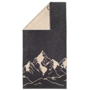 Полотенце махровое из хлопка плотного 500 гр/м2 50х100 Горы Cawo Alpenchic Edition Berge 6269 73 - Темно-серое