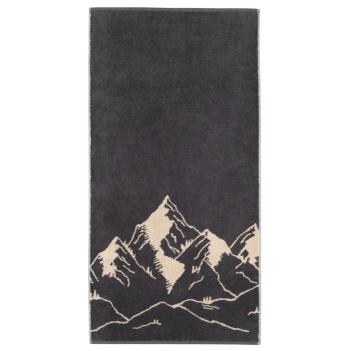 Полотенце элитное из германии махровое 100% хлопок 50х100 Горы Cawo Alpenchic Edition Berge 6269 73 - Темно-серое