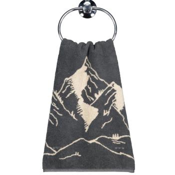 Полотенце элитное немецкое махровое 100% хлопок 50х100 Горы Cawo Alpenchic Edition Berge 6269 73 - Темно-серое