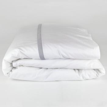Пододеяльник хлопковый 200х220 Vienna Noble Pearl Grass - Белый / Светло-серый от German Grass