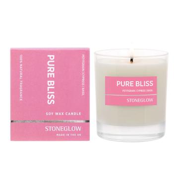 Свеча ароматическая для веганов Pure Bliss Чистое блаженство | Петтигрейн | Кипарис | Базилик  - 40 ч.