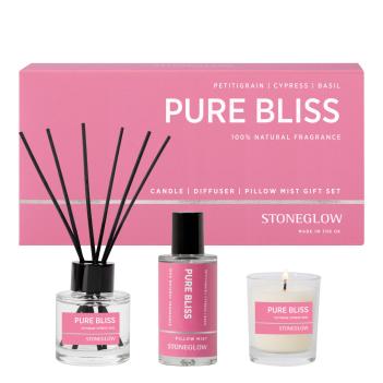 Подарочный Арома набор диффузор, свеча и спрей для белья Pure Bliss Чистое блаженство - Петтигрейн | Кипарис | Базилик