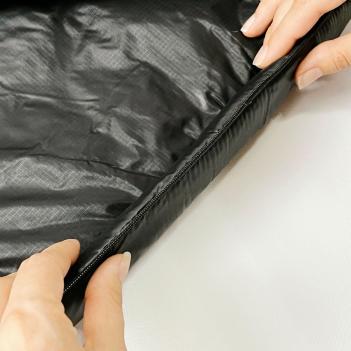 Плед подушка премиум на чемодан пуховый комплект 140x200 Travel Plaid Grass Black - Черный