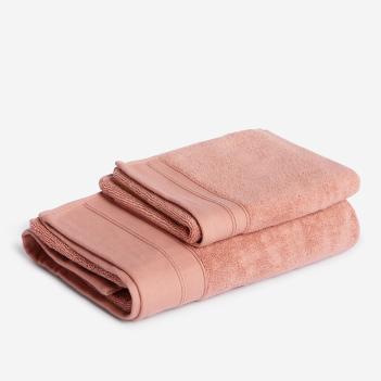 Комплект полотенец микрокоттон 2 шт. (40х70, 70х140) Rose Balance Grass - Розовый