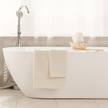 Полотенце микрокоттон высокой плотности 80х150 Cream Balance Grass - Кремовое