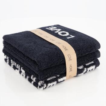 Комплект маленьких махровых полотенец для рук Love Home (30x30 - 3 шт.) Cawo Minis Mix 9909 97 - Черный