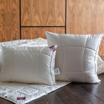 Подушка стеганая 50х90 Organic Cotton Grass  лён / хлопок - регулируемая (1000 гр.) мягкая