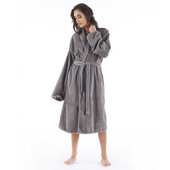 Халат женский с длинным рукавов Aire L/XL 100% хлопок органический Mineral Оловянный от Hamam (Хамам)