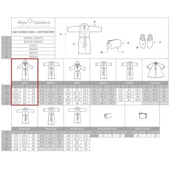 Халат премиум класса с капюшоном Alex XXL 714 - Песочный - схема размеры
