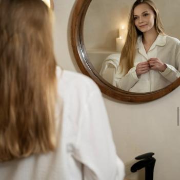 Пижама удобная женская легкая жатый ситец Alison S L'appartement  100% хлопок - Белый / Натуральный