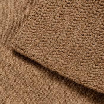 Подушка декоративная вязаная шерстяная текстурная вязка Альпака 40x60 Alpaca Texture - Миндальный
