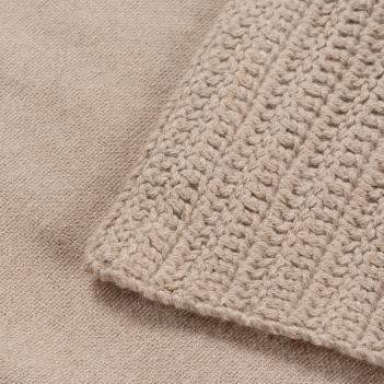 Подушка декоративная вязаная шерстяная текстурная вязка Альпака 40x60 Alpaca Texture - Бежевый