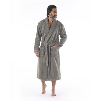 Халат банный махровый шелковистый Ash S/M хлопок с модалом - Дым от Hamam