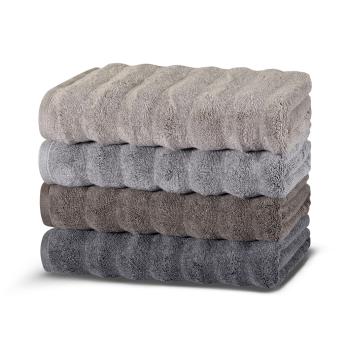 Полотенце рифленое волнистое мягкое 100х150 Ash Ribbed модал / хлопок - Коричневый от Hamam (Хамам)