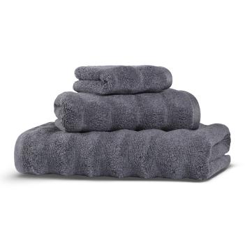 Полотенце волнистое мягкое 100х150 Ash Ribbed модал / хлопок - антрацит от Hamam (Хамам)