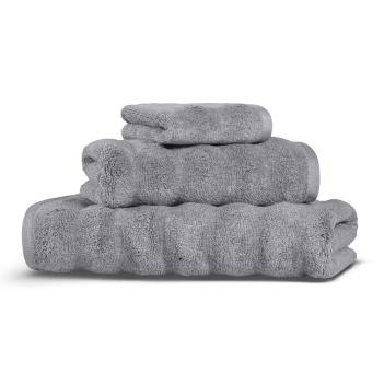 Полотенце волнистое мягкое 100х150 Ash Ribbed модал / хлопок - Cветло-серый от Hamam (Хамам)