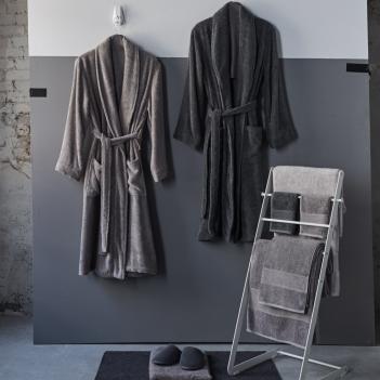 Халат банный махровый шелковистый Ash L/XL хлопок с модалом - Темно-серый стильные халаты