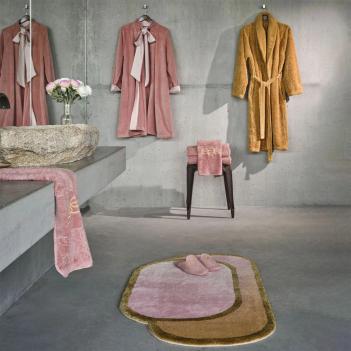 Коврик гламурный в стиле голливудского будуара 70х120 Будур Boudoir 800 Gold - Розовый с золотом