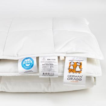 Комплект детский подушка и одеяло (40х60 + 100x150) Baby Snow Grass 100% пух белый - одеяло премиум с этикетками