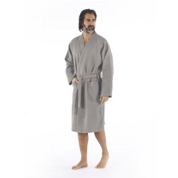 Халат вафельный кимоно унисекс Calamus S/M - Дым от Hamam премиум турция