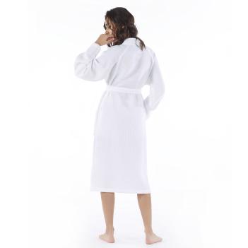 Халат бамбук вафельный кимоно унисекс Calamus L/XL - Белый от Hamam премиум турция