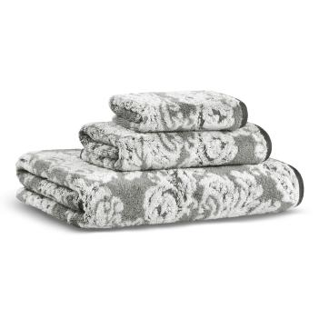 Полотенце жаккардовое премиум 33х33 Damask Yarn Dyed - Слоновая кость / Серый металлик L'appartement