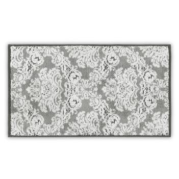 Полотенце жаккард с узором 33х33 Damask Yarn Dyed - Слоновая кость / Серый металлик L'appartement