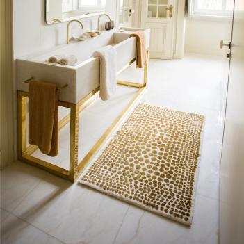 Коврик махровый с люрексом для ванной 50x80 Дольче 800 - Золото от Abyss and Habidecor (Абисс Хабидекор)