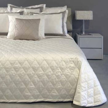 Покрывало Signoria Firenze Итальянское хлопковое стежка ромбами 270x260 Филикуди Filicudi 349 Pearl - Жемчужное