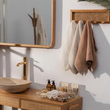 Полотенце турция 100х150 Galata Organic (Галата Органик) - Темно-персиковый от Hamam (хамам)