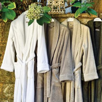 Халат махровый Galata Organic Contrast L/XL - White / Белый от Hamam (Хамам) органик 100%