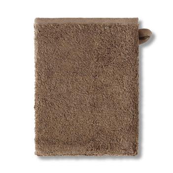 Рукавичка махровая льняная для душа и бани 16х21 Galata Plain Soft - Кофе