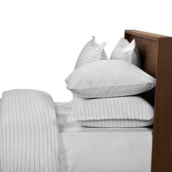 Пододеяльник из муслина в полоску мягкий 200х220 Gauze Striped - Бело-серый L'appartement