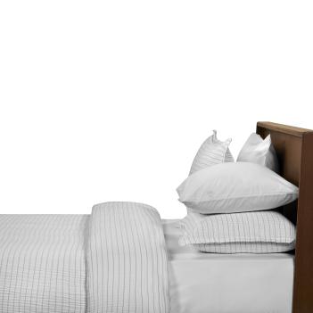 Пододеяльник из муслина премиум класса в полоску мягкий 200х220 Gauze Striped - Бело-серый