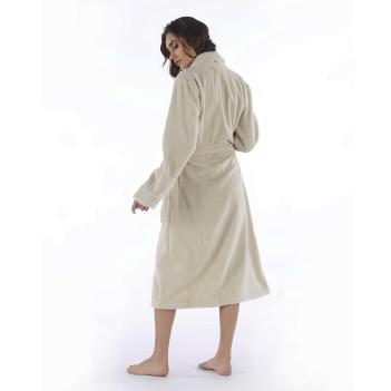 Халат премиум мужской / женский унисекс Galata Organic Contrast L/XL - Flax / Льняной от Hamam (Хамам)