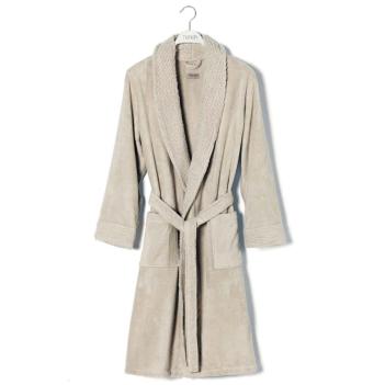 Халат элитный унисекс Galata Organic Contrast L/XL - Flax / Льняной от Hamam (Хамам) 