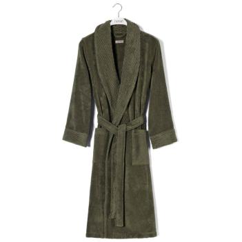 Халат турция элитный Galata Organic Contrast (Галата Органик Контраст) L/XL - Olive / Оливковый от Hamam (Хамам) 