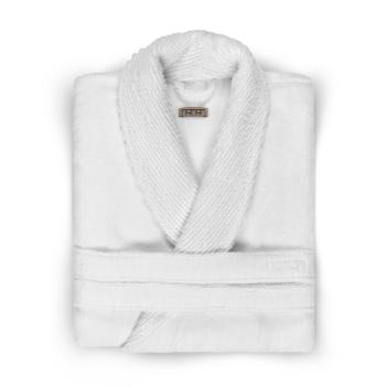 Халат махровый Galata Organic Contrast S/M - White / Белый от Hamam (Хамам)