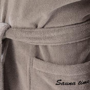 Халат мужской махровый с капюшоном Sauna Time 833 XXL (60/62 размер) 79 - Серый Каво