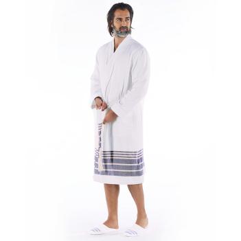 Тапочки внутри махровые унисекс  38/39 Marine - Белые в синюю полоску от Hamam