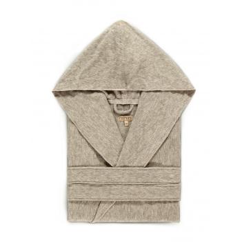 Халат легкий с капюшоном Ash Light Hooded S/M хлопок с модалом - Светлый дым меланж от Hamam