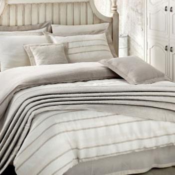 Наволочка в полоску элитная смесовая ткань деко 50х70 Hanim Striped - Слоновая кость