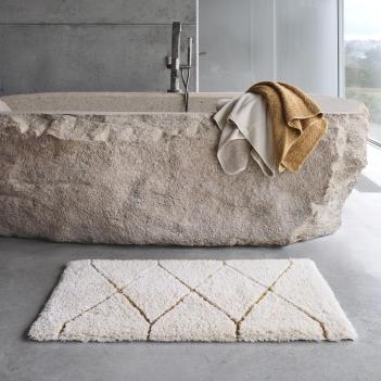 Коврик толстый ромбы премиум класса махровый 60х100 Heritage (Херитаж) 800 - Золото с блестками