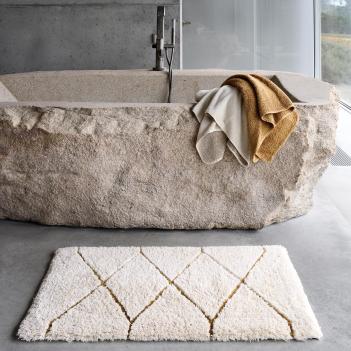 Коврик ромбы премиум класса махровый 60х100 Heritage (Херитаж) 800 - Золото с блестками