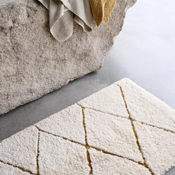 Коврик Abyss Habidecor ромбы премиум класса махровый 60х100 Heritage (Херитаж) 800 - Золото с блестками