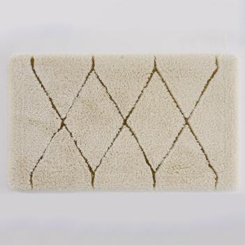 Коврик для ванны ромбы премиум класса махровый 60х100 Heritage (Херитаж) 800 - Золото с блестками