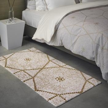 Коврик с золотым орнаментом греческим махровый для ванны 70х140 Kery (Кери) 800 - Золото с блестками