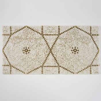 Коврик элитный с золотым орнаментом греческим махровый для ванны 70х140 Kery (Кери) 800 - Золото с блестками